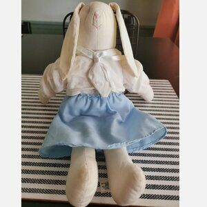 Pier 1 Imports - Stuffed Nunny Rabbit Girl - 13" Cloth Doll - Decorative Easter